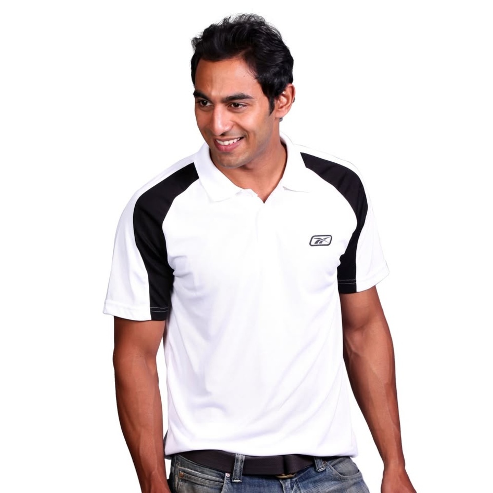 Polo Shirt Men's White EUC Colorblock